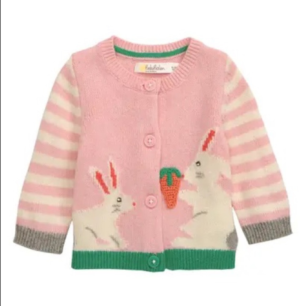 Pink Rabbit Cardigan In Boto Pink Rabbits 6-12 MONTH